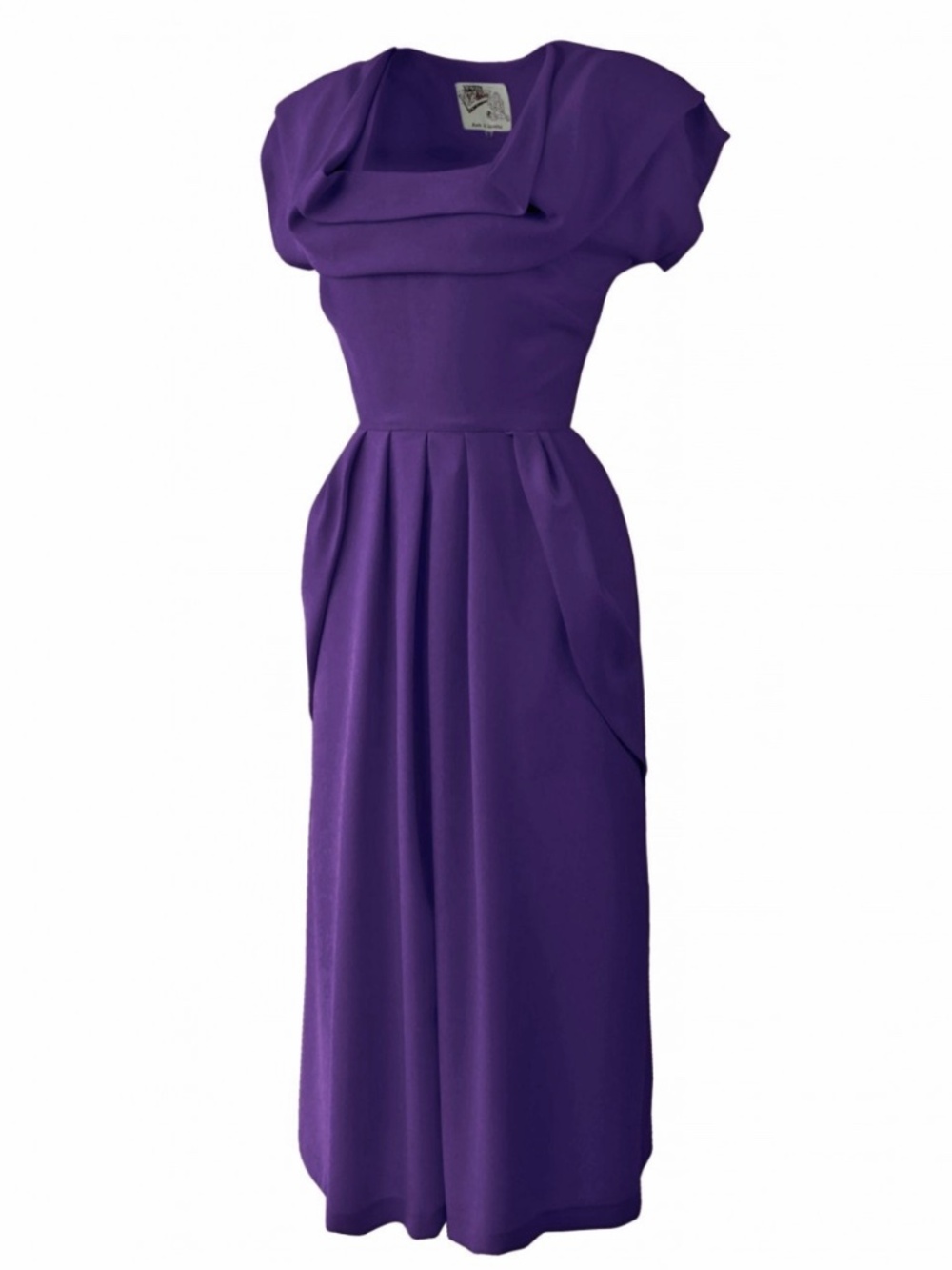 Vivien of Holloway “Lana" 1940s Dress Crepe Purple XS - VLV!